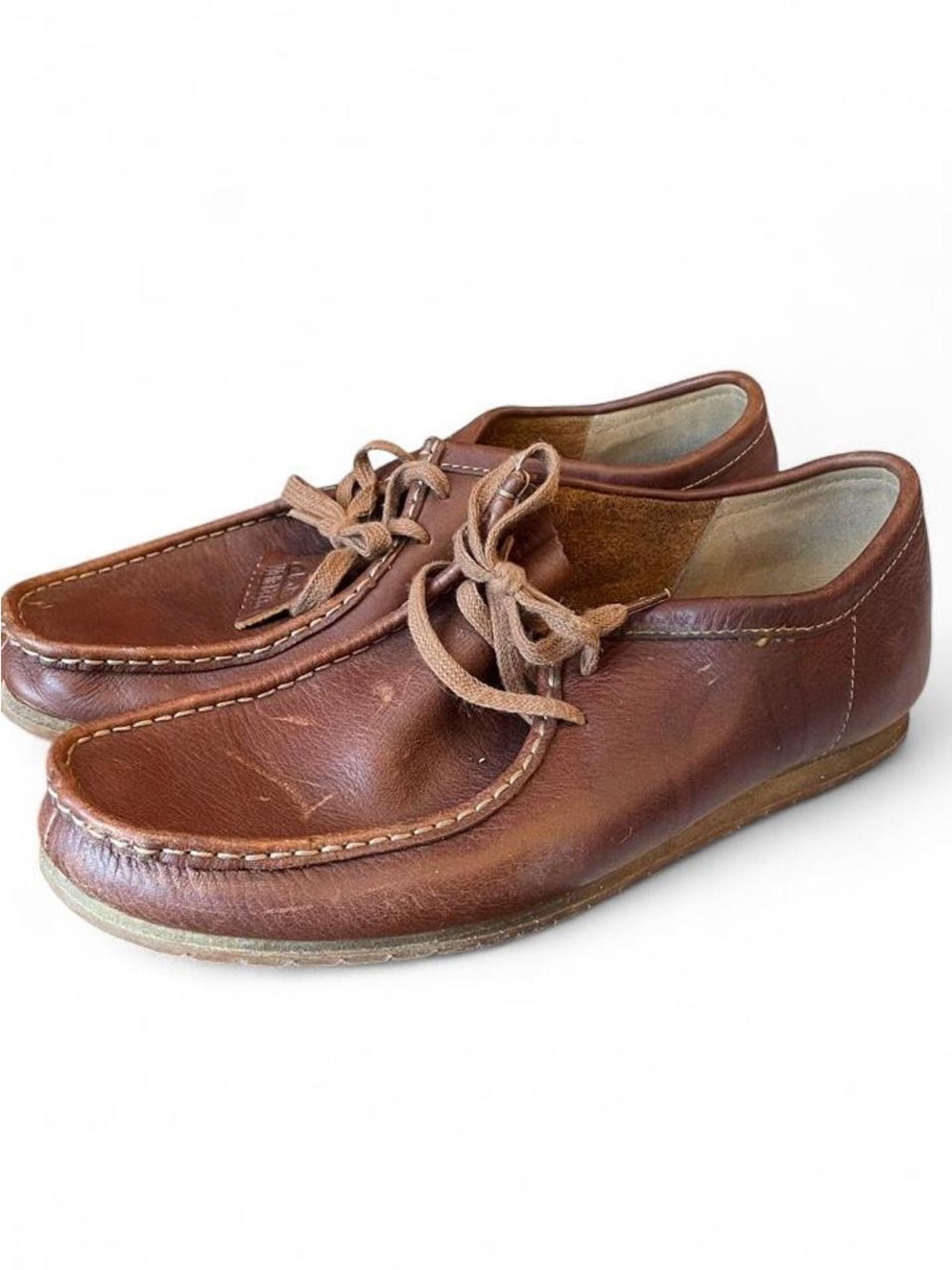 Clarks Wallabee brown leather loafers men’s size US 12 #wallabee #leather